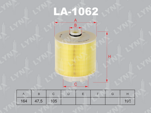 Воздушный фильтр LYNX LA1062