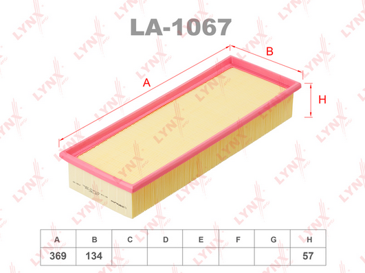 Воздушный фильтр LYNX LA1067