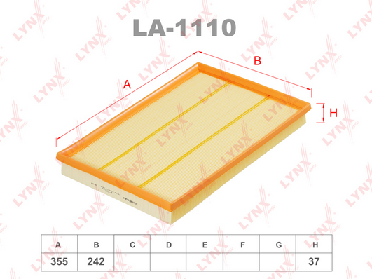 Воздушный фильтр LYNX LA1110