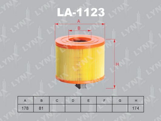 Воздушный фильтр LYNX LA1123