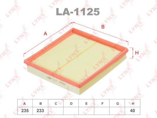 Воздушный фильтр LYNX LA1125
