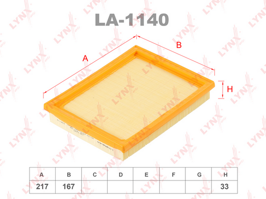 Воздушный фильтр LYNX LA1140