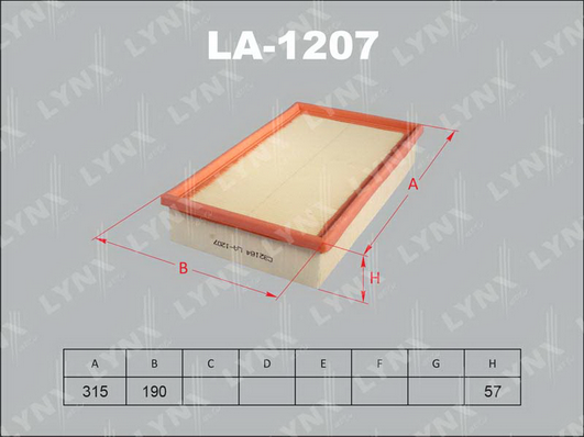 Воздушный фильтр LYNX LA1207