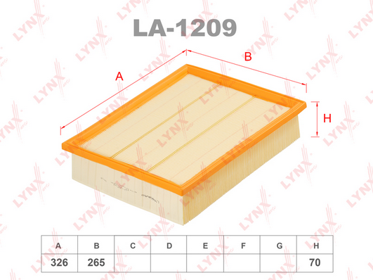 Воздушный фильтр LYNX LA1209