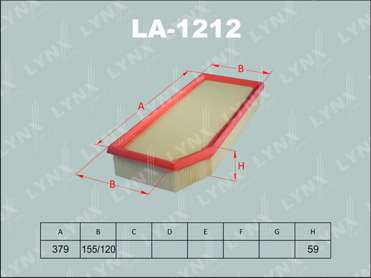 Воздушный фильтр LYNX LA1212
