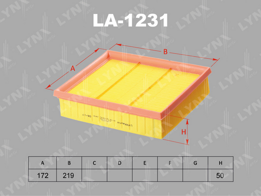 Воздушный фильтр LYNX LA1231