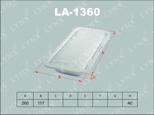 Воздушный фильтр LYNX LA1360