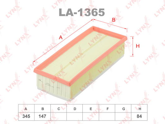 Воздушный фильтр LYNX LA1365
