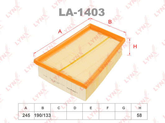 Воздушный фильтр LYNX LA1403