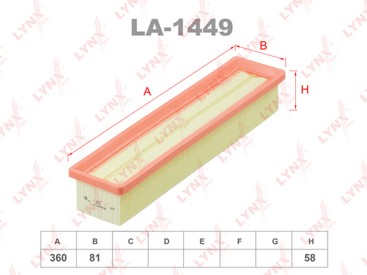 Воздушный фильтр LYNX LA1449