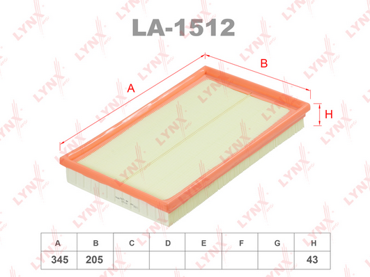 Воздушный фильтр LYNX LA1512