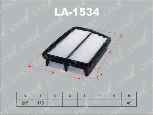 Воздушный фильтр LYNX LA1534