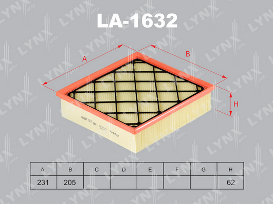 Воздушный фильтр LYNX LA1632