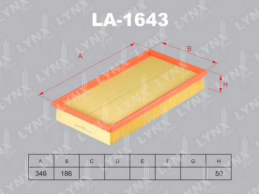 Воздушный фильтр LYNX LA1643