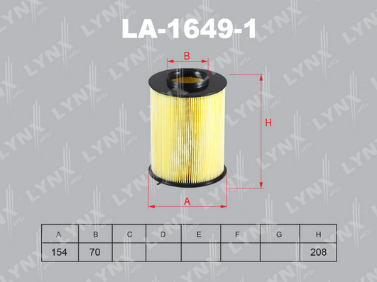 Воздушный фильтр LYNX LA16491