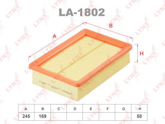 Воздушный фильтр LYNX LA1802