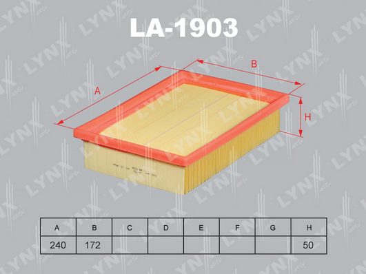 Воздушный фильтр LYNX LA1903