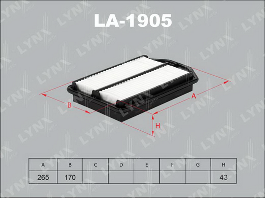 Воздушный фильтр LYNX LA1905