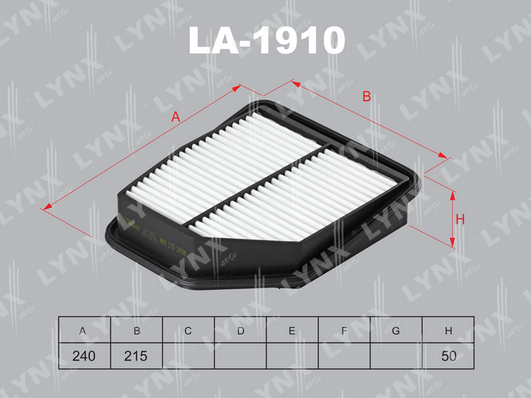 Воздушный фильтр LYNX LA1910