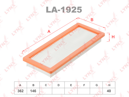Воздушный фильтр LYNX LA1925