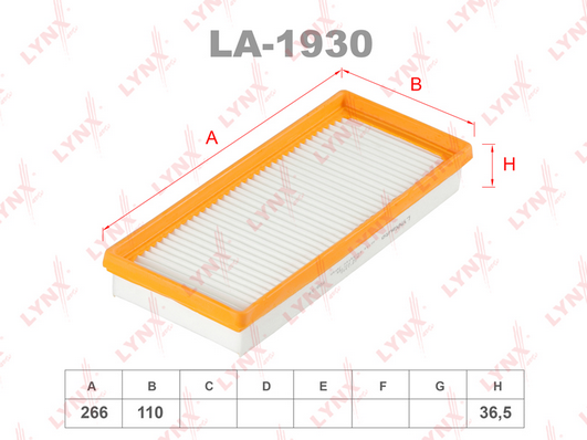 Воздушный фильтр LYNX LA1930