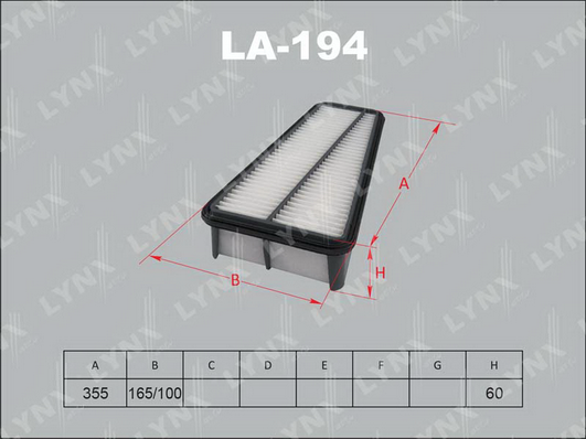Воздушный фильтр LYNX LA194