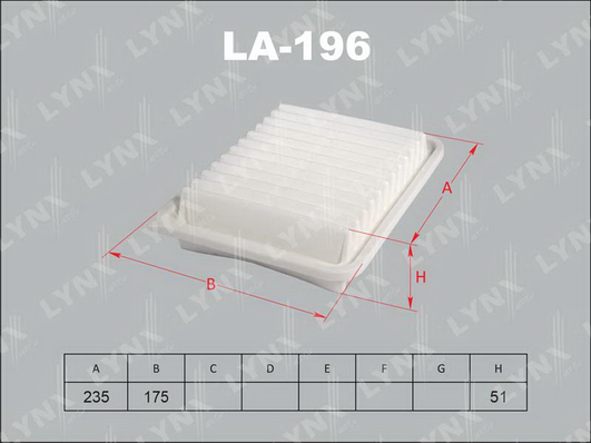 Воздушный фильтр LYNX LA196