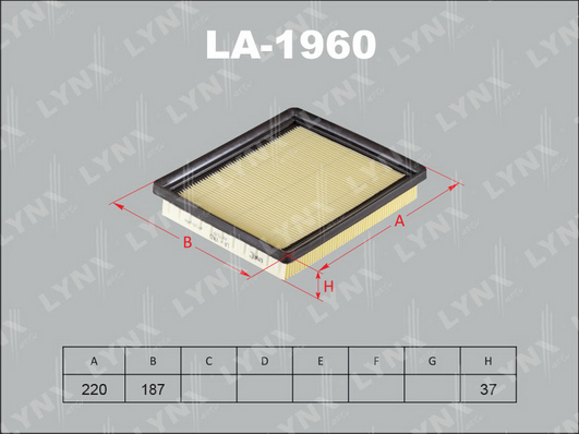 Воздушный фильтр LYNX LA1960