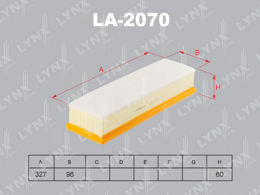 Воздушный фильтр LYNX LA2070