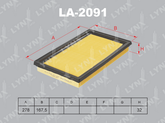 Воздушный фильтр LYNX LA2091