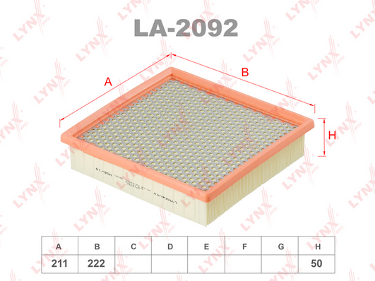 Воздушный фильтр LYNX LA2092
