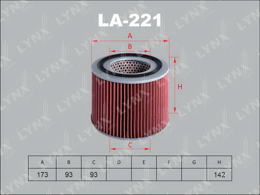 Воздушный фильтр LYNX LA221