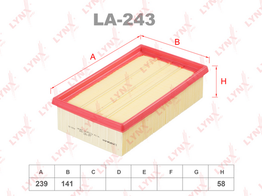 Воздушный фильтр LYNX LA243