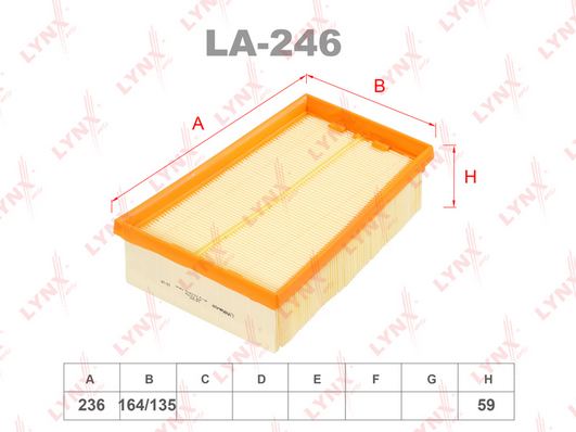 Воздушный фильтр LYNX LA246