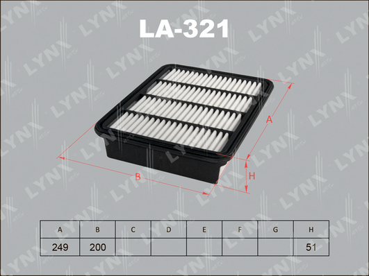 Воздушный фильтр LYNX LA321