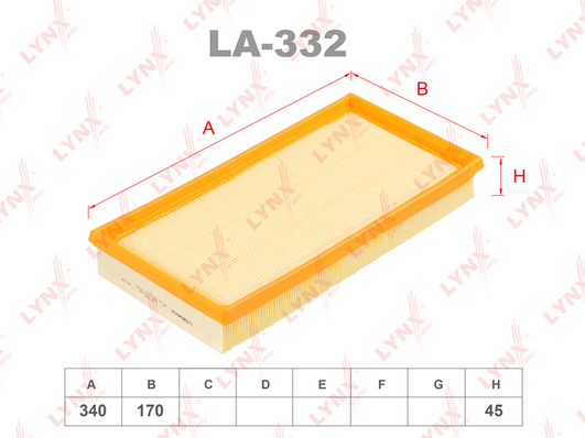 Воздушный фильтр LYNX LA332