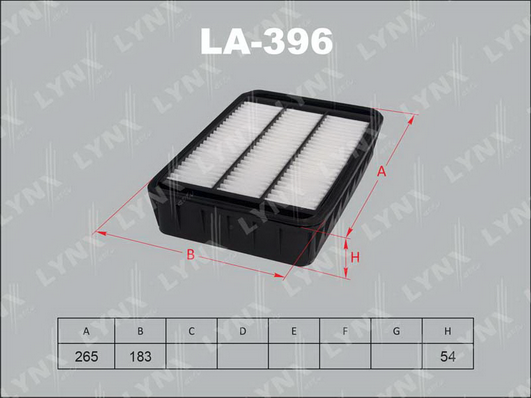 Воздушный фильтр LYNX LA396