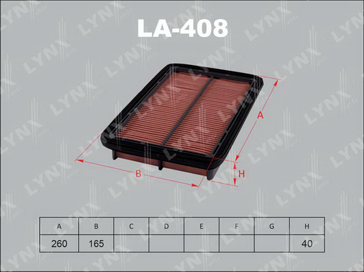 Воздушный фильтр LYNX LA408