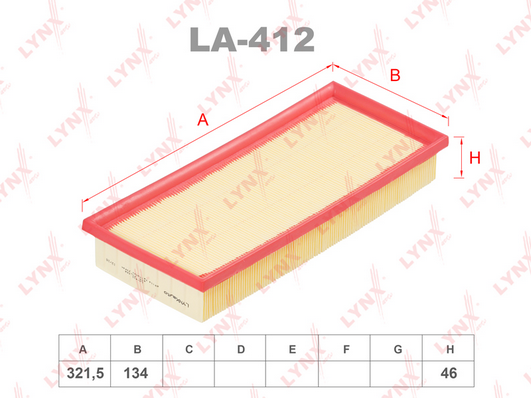Воздушный фильтр LYNX LA412