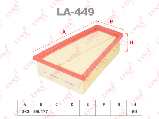 Воздушный фильтр LYNX LA449