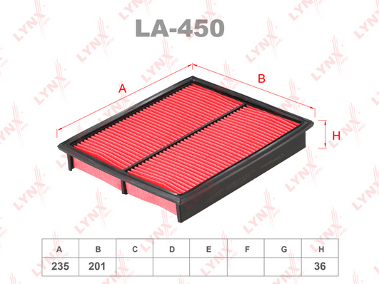Воздушный фильтр LYNX LA450
