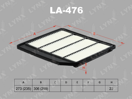 Воздушный фильтр LYNX LA476
