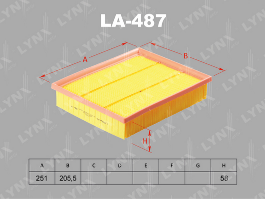 Воздушный фильтр LYNX LA487