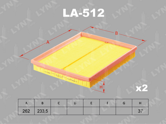 Воздушный фильтр LYNX LA512