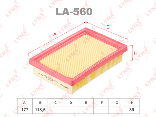 Воздушный фильтр LYNX LA560