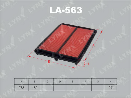 Воздушный фильтр LYNX LA563