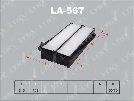Воздушный фильтр LYNX LA567