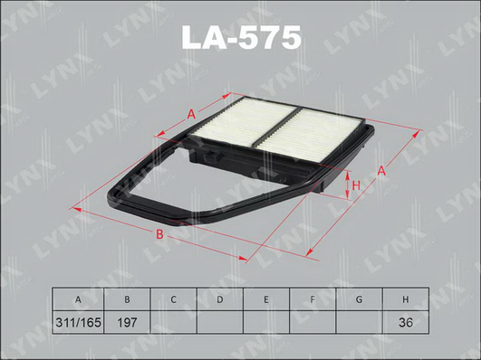 Воздушный фильтр LYNX LA575
