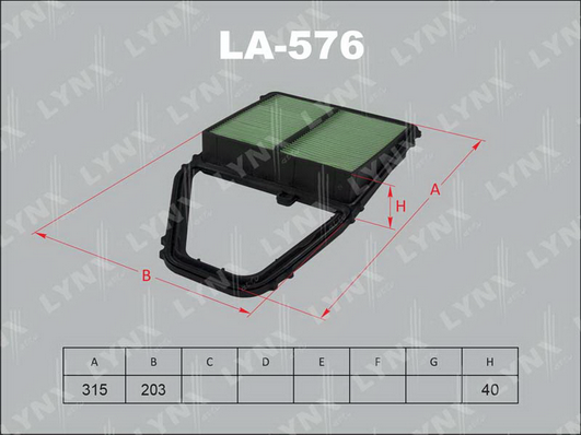 Воздушный фильтр LYNX LA576