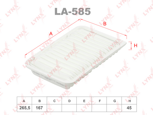 Воздушный фильтр LYNX LA585